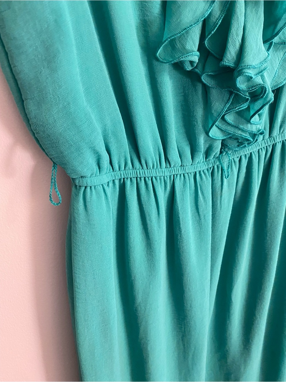 GNW Teal Ruffle-Front Midi Dress - Picture 5 of 7